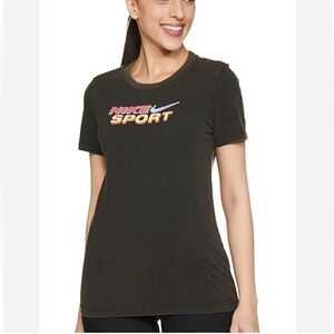 Nike Womens Sportswear Cotton Logo T-Shirt,Black,X-Small